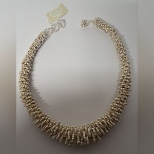 Elegant Cream Beaded Necklace Adjustable